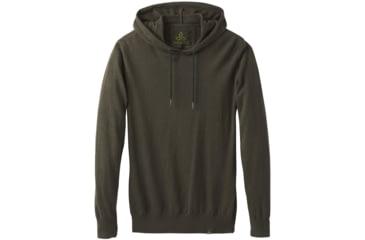 Image of prAna Throw-On Hooded Sweater - Men's -Dark Olive-Large