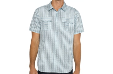 Image of prAna Torres Short Sleeve Shirt - Men's-Dusty Blue-Medium