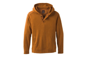 Image of prAna Trawler Henley Hoodie - Men's, Burnt Caramel Heather, XSmall, M23181379-BCHT-XS