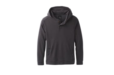 Image of prAna Trawler Henley Hoodie - Men's, Charcoal Heather, Large, M23181379-CCHT-L