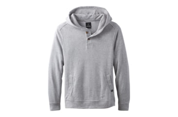 Image of prAna Trawler Henley Hoodie - Mens, Heather Grey, XXXLarge, M23181379-HTGY-XXXL