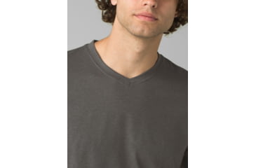 Image of prAna V-Neck T-Shirt, Charcoal Heather, Large, 1965421-003-ST-L
