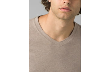 Image of prAna V-Neck T-Shirt, Dark Khaki Heather, Large, 1965421-250-ST-L