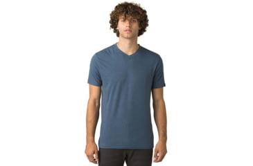 Image of prAna V-Neck T-Shirt - Mens, Denim Heather, XL, 1965421-400-ST-XL