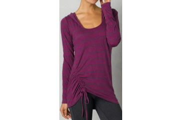 Image of prAna Vinyasa Hoodie - Women's-Vivid Viola Stripe-X-Small