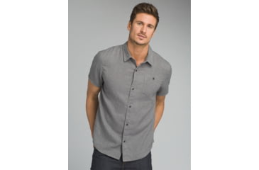 Image of prAna Virtuoso Short Sleeve Shirt - Mens, Gravel, Small, M13180487-GRA-S