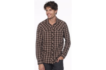 Image of prAna Wesson Long Sleeve Shirt - Men's-Brown-Large
