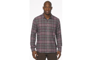 Image of prAna Woodman Flannel Shirt - Men's-Black Plum-X-Large