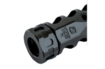 Image of Precision Armament Hypertap Ti Muzzle Brake, 5.56mm/.223 Caliber, 5/8x24, Matte Black DLC, Black, A04822