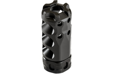 Image of Precision Armament HYPERTAP Ti Muzzle Brake, Titanium-Slim, 6.5mm/.264Cal, 5/8-24, Black, A04814
