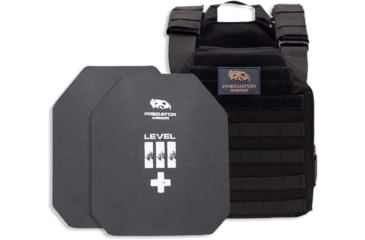 Image of Predator Armor Level III+ Plate Carrier Package, Black, 16x12, BDL-3+KWPCPKG-BK