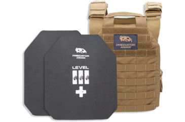 Image of Predator Armor Level III+ Plate Carrier Package, Coyote, 16x12, BDL-3+KWPCPKG-CY