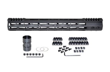 Image of Presma AR-10 LR 308 Super Light M-LOK Series Free Float Handguards with Partial Top Rail, 15in DPMS Low Profile, Black, M38MP/L15