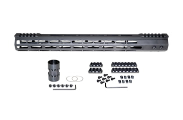 Image of Presma AR-10 LR 308 Super Light M-LOK Series Free Float Handguards with Partial Top Rail, 17in DPMS Low Profile, Black, M38MP/L17