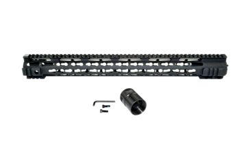 Image of Presma Jackal 19.5in Extra Long AR-15 .223.5.56 Free Float KeyMod Handguard, Super Slim ID 1.35in, 6061-T6 Aluminum Alloy w/ Steel Barrel Nut, Matte Black PRJA111