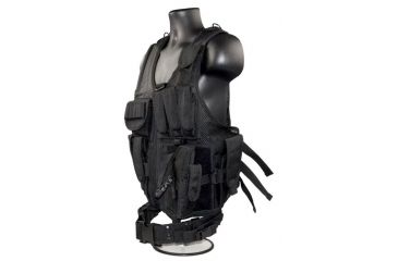 Image of Sniper Tactical Multi Function Molle Plate Vest with Carrier for Bullet Clips/Bullets with Pouch, Black, ASVT01-B