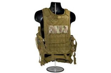 Image of Sniper Tactical Multi Function Molle Plate Vest with Carrier for Bullet Clips/Bullets with Pouch, Camo Tan, ASVT01-TC