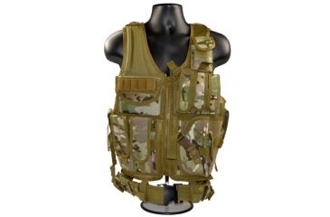 Image of Sniper Tactical Multi Function Molle Plate Vest with Carrier for Bullet Clips/Bullets with Pouch, Camo Tan, ASVT01-TC