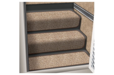Image of Prest-O-Fit 5-3088 Decorian Step Huggers RV Landing Step Rug - 10in x 23.5in, Sandstone, 32264