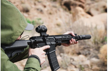 Image of Primary Arms GLx MicroPrism Prismatic Red Dot Sight, 1x, Illuminated Red ACSS Cyclops Gen 3 Reticle, Black, 710071