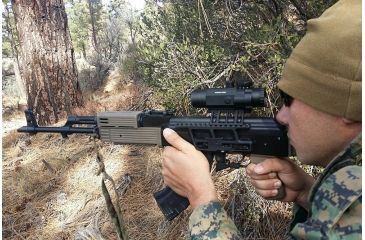 Image of Primary Arms SLx 4X Compact Prism Scope with the Patented 7.62X39/300BO ACSS Reticle, Black PAC4XAK300BO