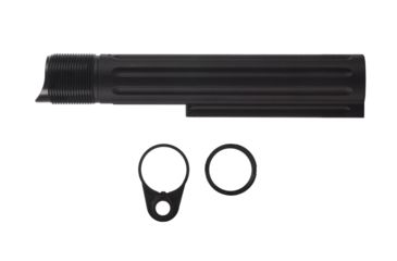 Image of Primary Weapons Systems PWS Enhanced Buffer Tube, Mil-Spec Gen 2 Ratchet Lock endplate, Black, AR-15, 4G2BTMB-1F