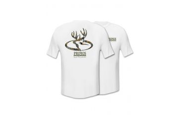 Image of Primos Hunting Camo Oval Deer Short Sleeve Shirt - White, Large 53506