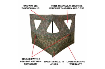 Image of Primos Hunting Double Bull SurroundView Stakeout Hunting Blind, Mossy Oak Greenleaf, 65164