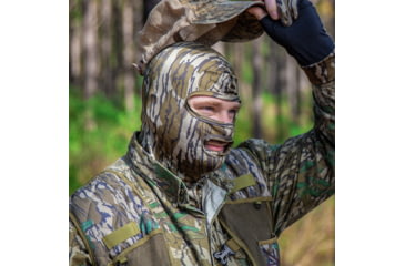 Image of Primos Hunting Stretch-Fit Full Face Mask, Mossy Oak Bottomland, One Size, PS6666