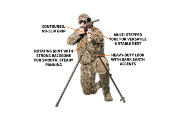 Image of Primos Hunting Trigger Stick Gen 3 Tall Bipod,24-62in,Truth Camo,Clam, 65814