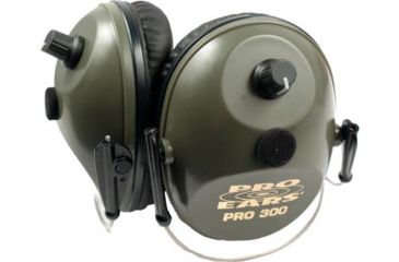 Image of Pro Ears Pro 300 Wind Abatement Hearing Protection NRR 26dB Behind Head Earmuffs Green