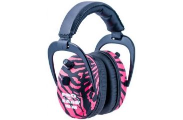 Image of Pro Ears Pro 300 Wind Abatement Hearing Protection NRR 26dB Headset, Pink Zebra P300PZ