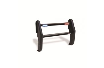 Image of Pro-Gard Industries Black Powder Coated Steel, Standard Push Bumper W/ Intergrated, Two Head, All Blue Led Ions - PB53CC11ION2B