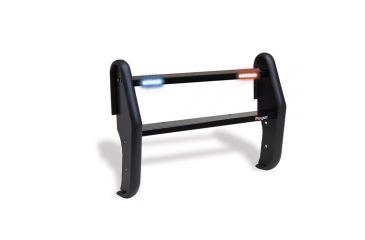 Image of Pro-Gard Industries Black Powder Coated Steel, Standard Push Bumper W/ Intergrated, Two Head, All Red Led Ions - PB36INT13ION2R