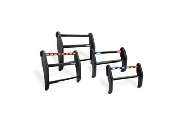 Image of Pro-Gard Industries Black Powder Coated Steel, Standard Push Bumper With Integrated, Four Head, All Red Ions - PB57T11ION4R