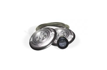 Image of Two 3&quot; Round Red/White LED's - Includes Switch and 15ft of cable