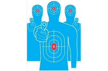 Image of Pro-Shot Pro-Shot 13in x 20in Tactical Target w/ Adhesive Backing, Pack of 6, P3-Tactical, Red/Blue/White, P3-Tactical