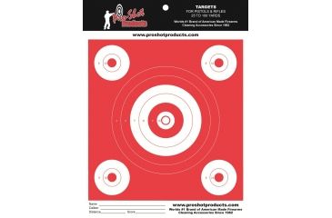Image of Pro-Shot Bullseye 1x6in, 4x2in Heavy Paper Targets, Day Glo Orange, 500 Pack, OG-500