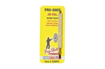 Image of Pro-Shot Pro-Shot Bore Mop .20/.204 Calibers, White w/ Brass Core, 20MPR