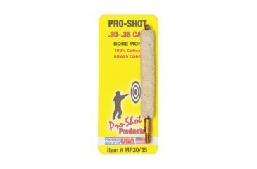 Image of Pro-Shot Pro-Shot Bore Mop .30-.35 Calibers, White w/ Brass Core, MP30-35