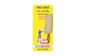 Image of Pro-Shot Pro-Shot Bore Mop .40-.45 Calibers, White w/ Brass Core, MP45