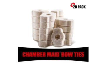Image of Pro-Shot Chamber Maid Bow Tie Cleaning Swabs, 20 Pack, White, BTCMS-20