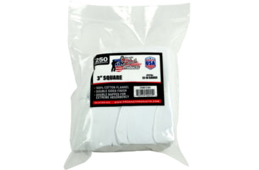 Image of Pro-Shot Cotton Flannel Patches, 12-16 Gauge, 3 in, White, 250, 3-250