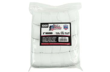 Image of Pro-Shot Cotton Flannel Patches, .270-.38 Caliber, 2 in Round, White, 1000, 2-1000