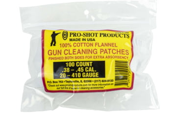 Image of Pro-Shot Cotton Flannel Patches .38-.45 Caliber/20-.410 Gauge 2.25 Inch Square 100 Per Bag