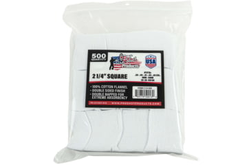Image of Pro-Shot Cotton Flannel Patches .38-.45 Caliber/20-.410 Gauge 2.25 Inch Square 500 Per Bag