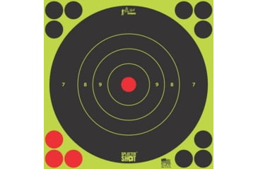 Image of Pro-Shot Splatter Shot 8in Green Bullseye Target - 6 per Pack 10/Case, 8B-GREEN-6PKx10