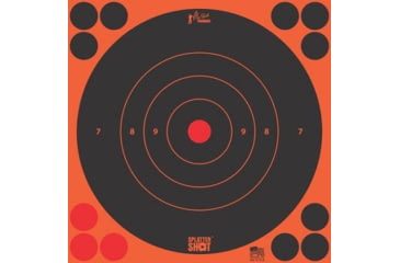 Image of Pro-Shot Splatter Shot 8in Orange Bullseye Target - 6 pr Pack 10/ct Case, 8B-ORNG-6PKx10