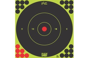Image of Pro-Shot Pro-Shot Splatter Shot Bullseye / 12 Target, Green, 6in, 6B-GREEN-12PK, Green, Black, 6B-GREEN-12PK