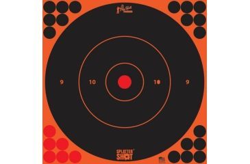 Image of Pro-Shot Pro-Shot Splatter Shot Bullseye Targets Peel And Stick 12 Inch Orange 12 Pack, Orange, 12B-ORNGE-12PK